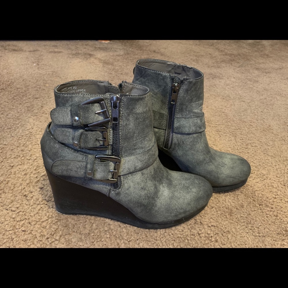 Grey ankle boots